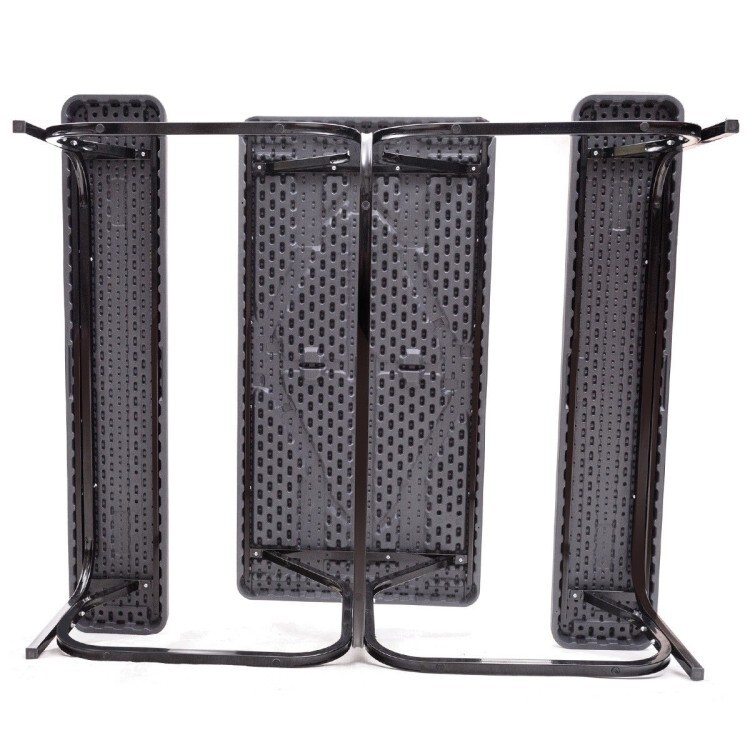 Outdoor Picnic Table Bench Set Metal Frame Camping Garden Yard Dining Furniture
