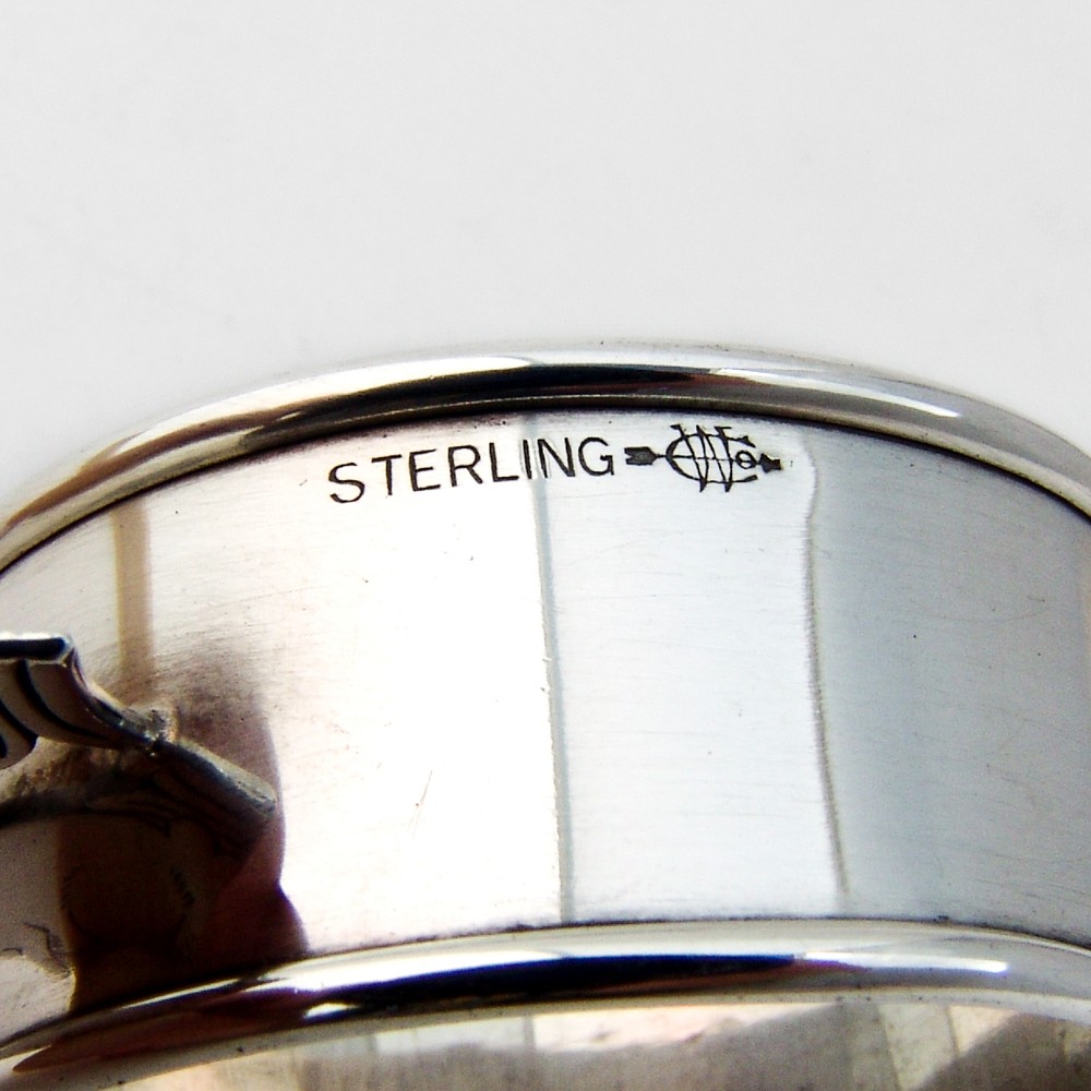 Figural Rabbit Napkin Ring Webster Sterling Silver Mono BAS