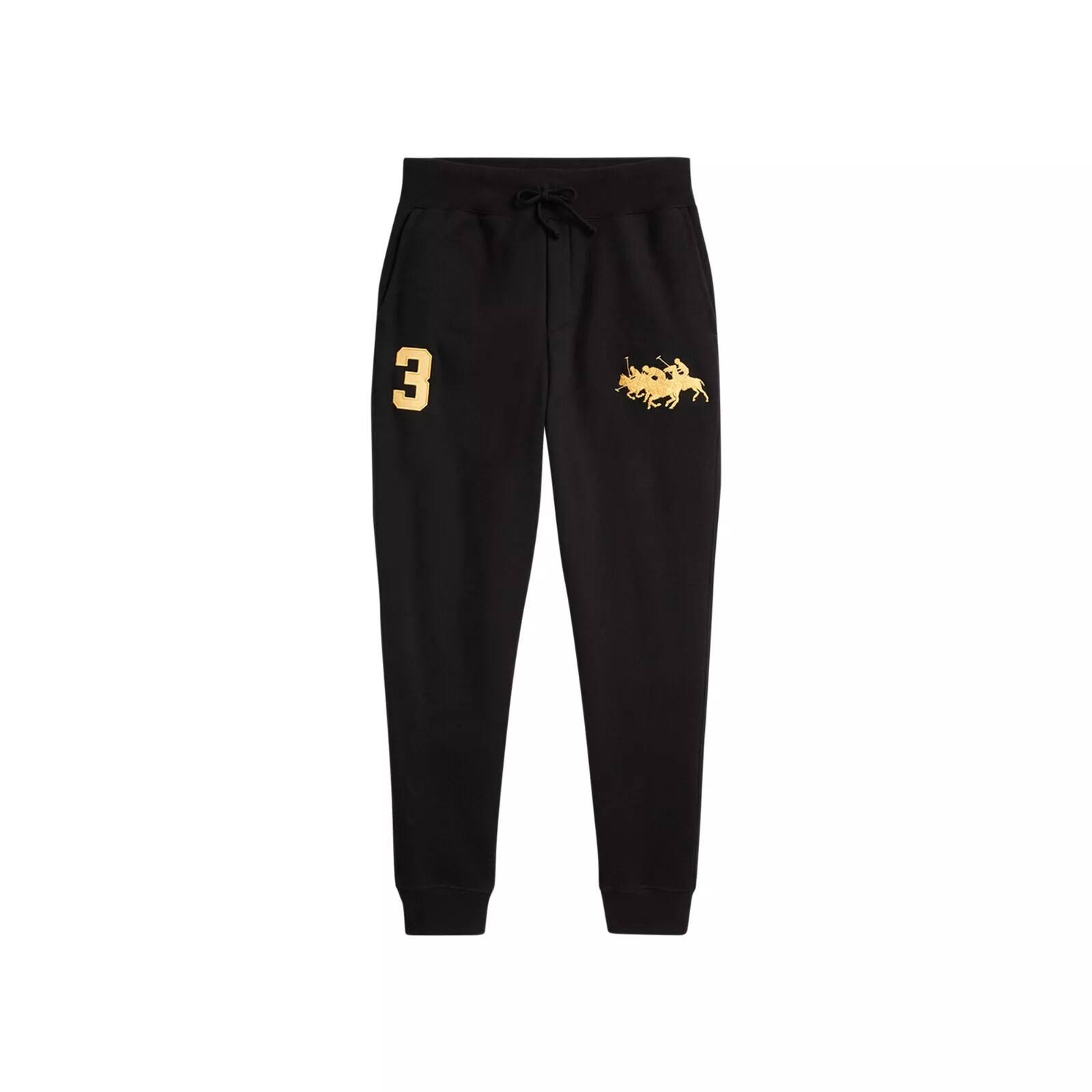 Polo Ralph Lauren Men's SZ S  Lunar New Year Gold Triple Pony Black Jogger Pants