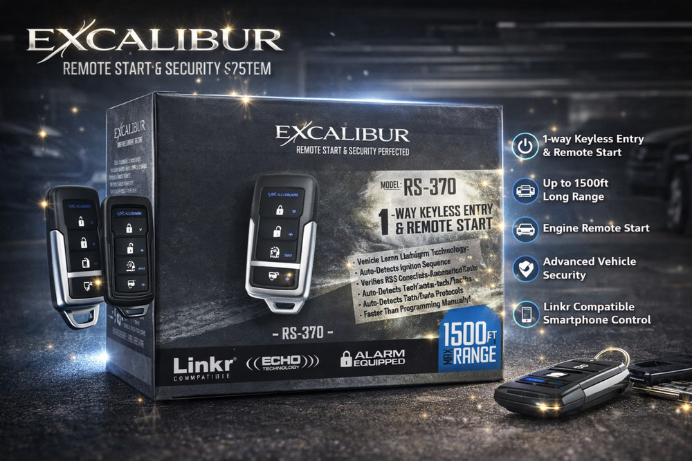Excalibur RS-370 1-Way Keyless Entry & Remote Start Security System 1500 ft Rang