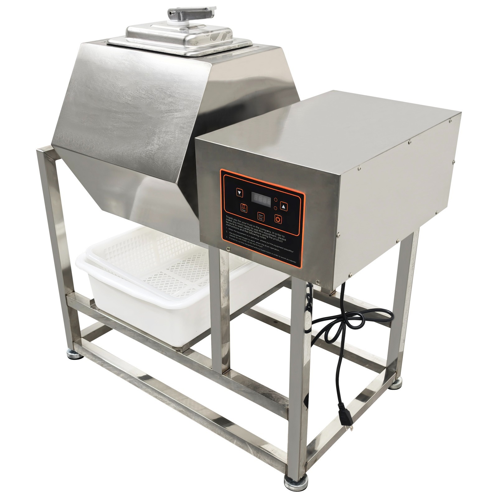 70L Commercial Meat Vegetable Tumbler Marinator Hexagonal Stainless Steel 110V