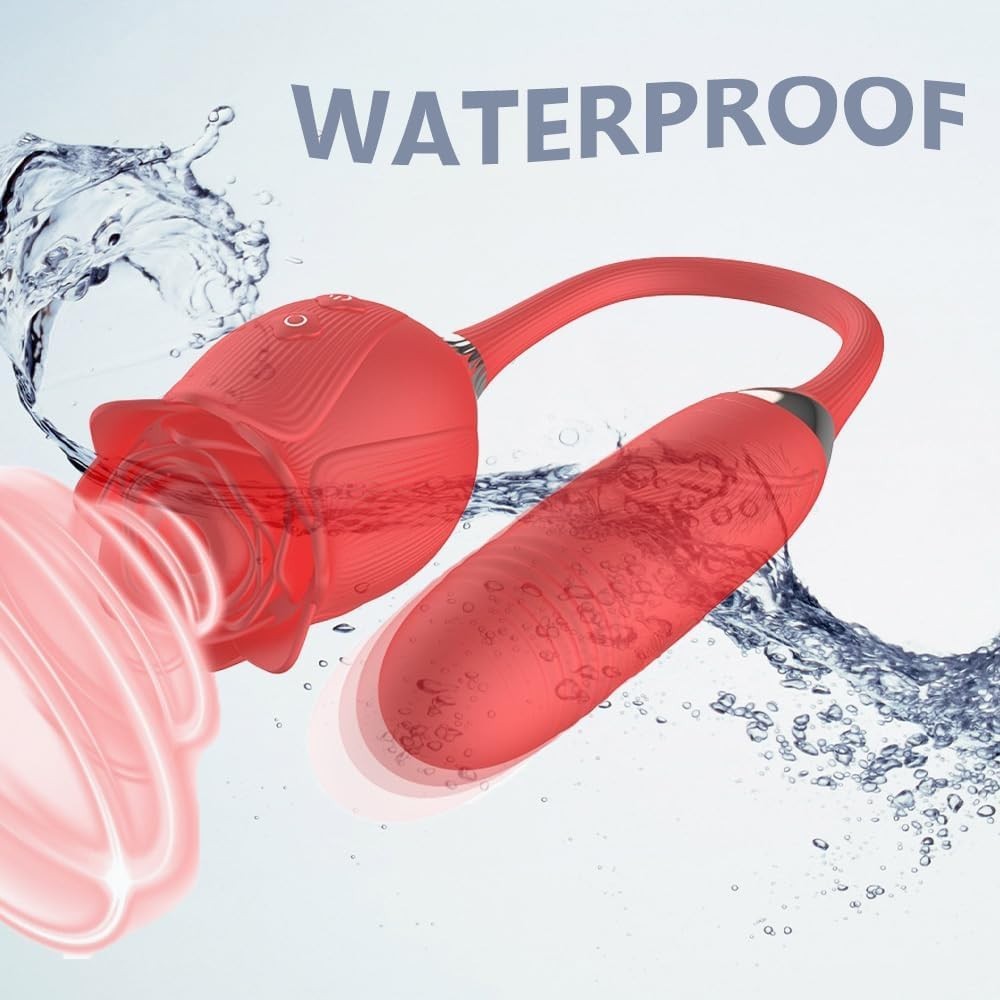 Rose Shape Sucking Vibrator Clitoral G-spot Suction Sex Toy 10 Speed WaterProof