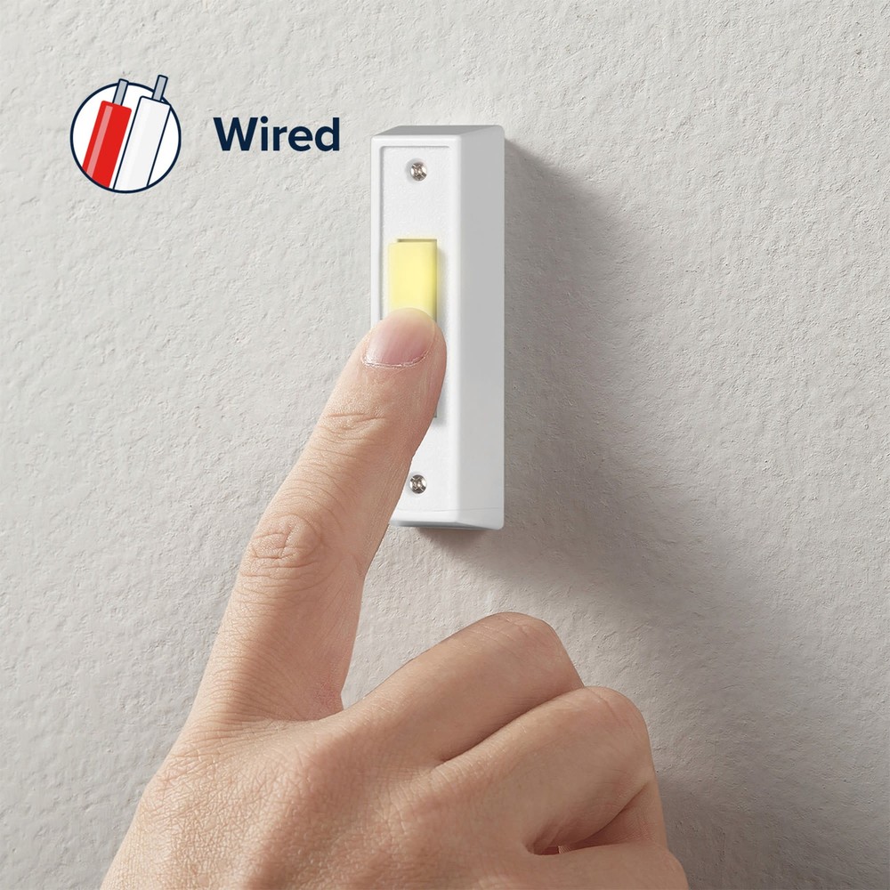 Globe Electric 91008657 Heath Zenith Plastic Wired Lighted Push - White