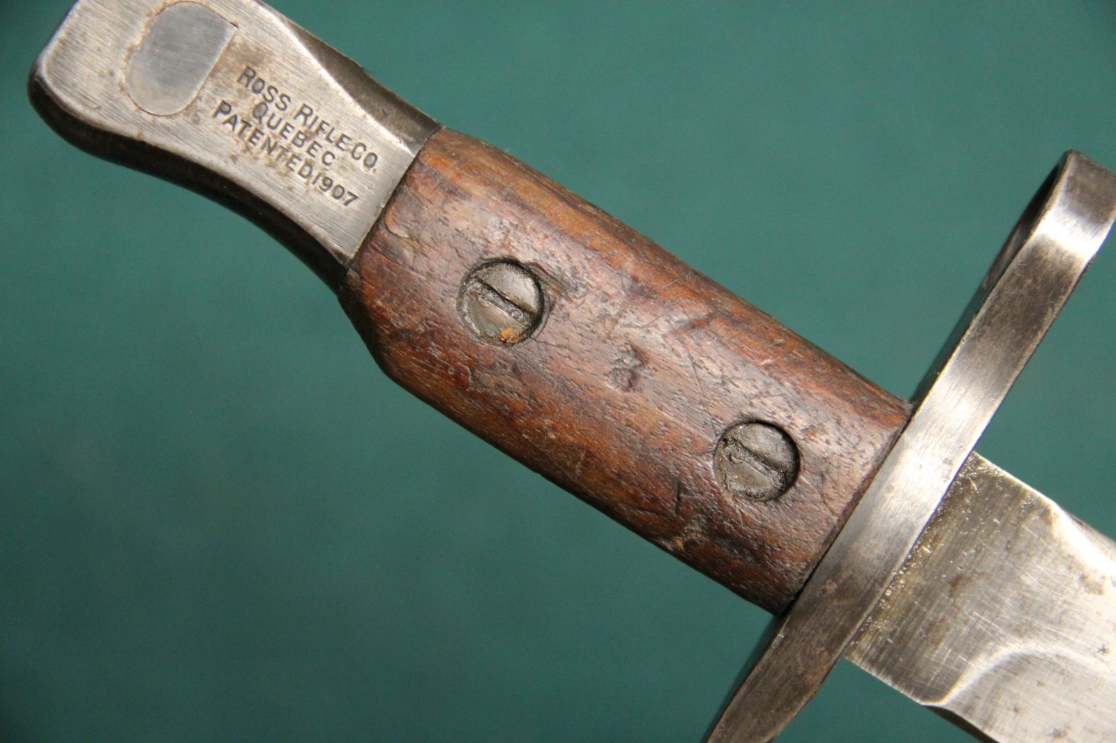 WWI WW1 Canadian Ross Bayonet & Leather Scabbard Mk II Modified Free Shipping