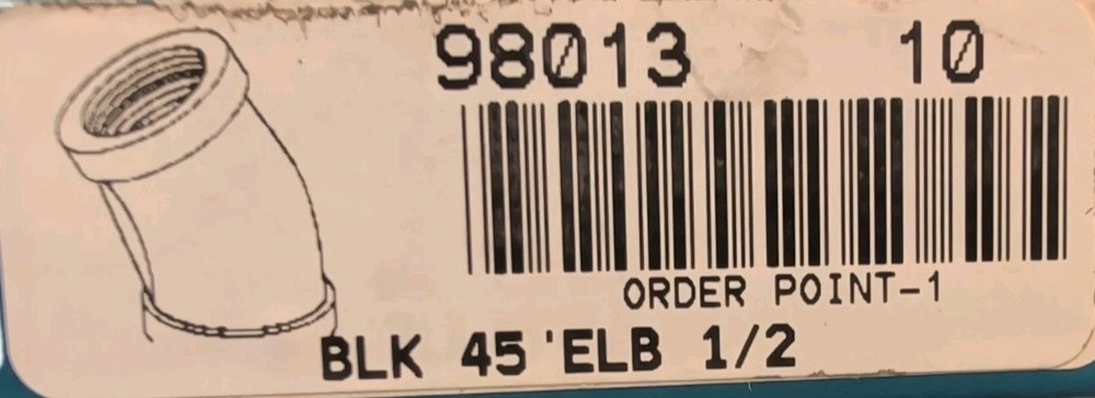 98013 BLK PIPE-1/2 45 ELBW (13263)
