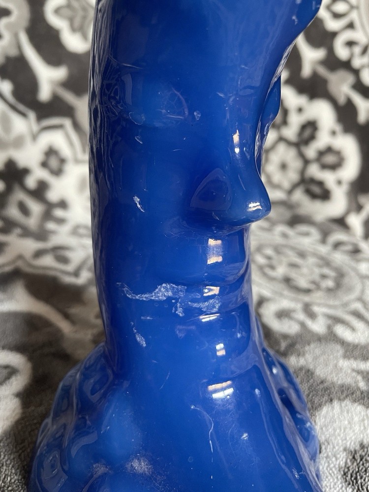Vintage Celestial Cobalt Blue Moon Candle