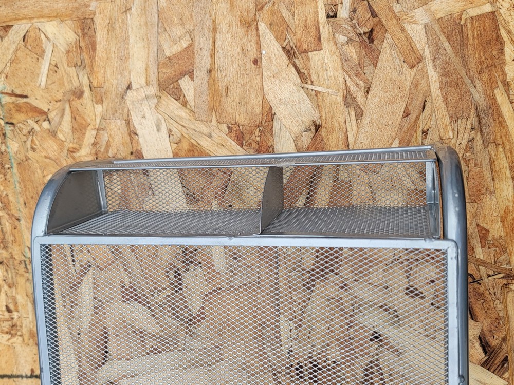 X2 ...Grey Metal Mesh Computer Moniter Stand & Riser W/ Pull Out Shelve