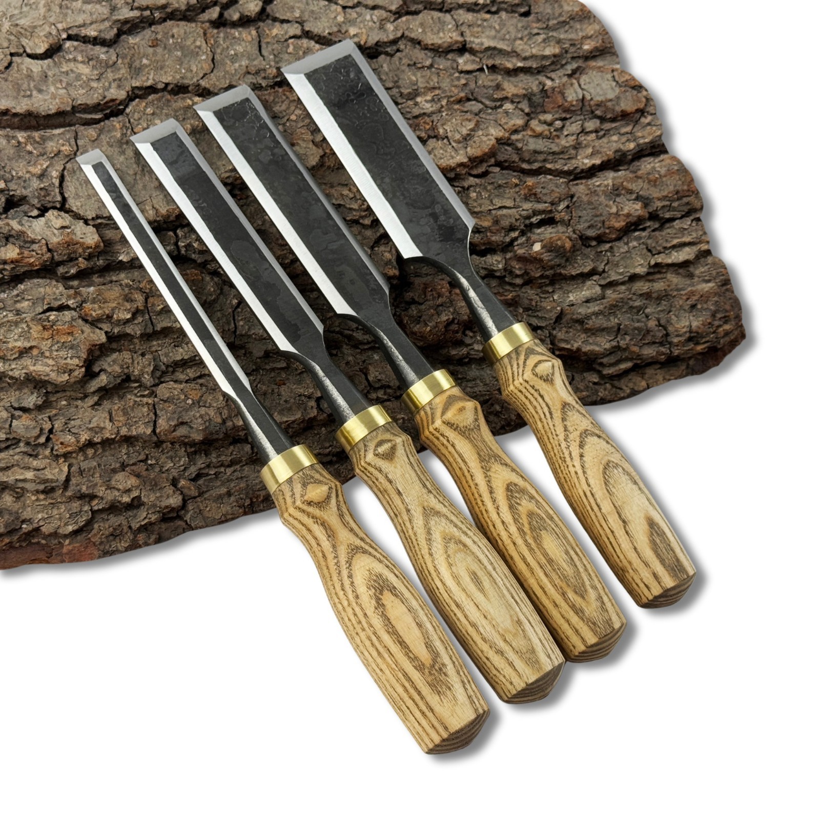 Wood Carving Chisels – Hand-Forged 52100 Steel Blades, Ash Handles, Woodworking