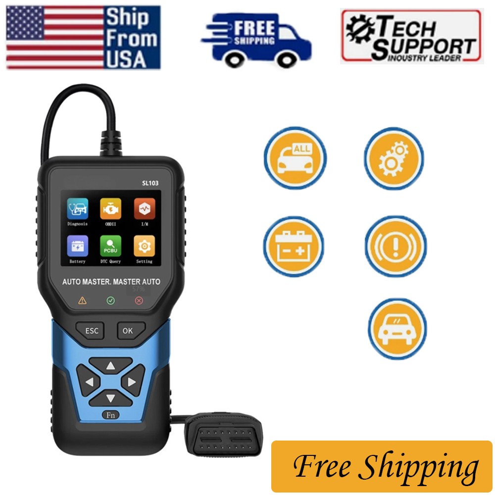 Full System OBD2 Diagnostic Scanner Code Reader - CEL Reset & Battery Test Tool