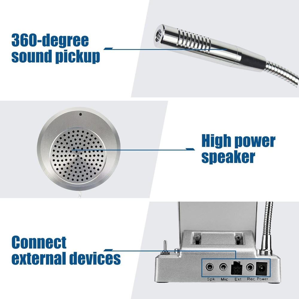 Retekess TW102 Window Microphone Speakers, Window Intercom System, 8M Cable ...