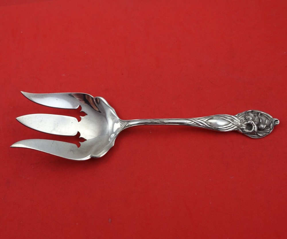 Orchid by Watson Sterling Silver Salad Serving Fork 8 7/8" Heirloom Silverware