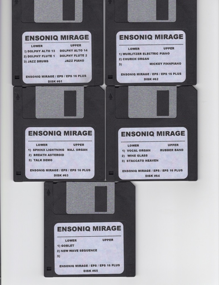 ENSONIQ MIRAGE NEW DISK SET #5 MIRAGE / EPS16+/ COMPLETE SET
