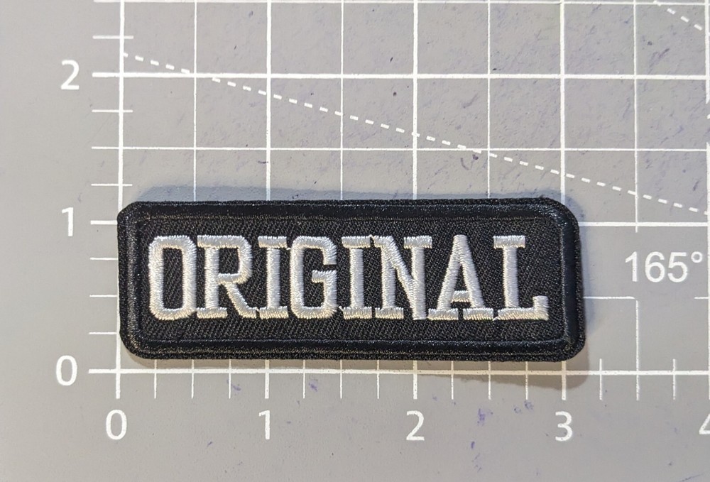 Original Patch Biker Punk Goth Gangster Embroidered Iron On Rectangular 1.25x3"