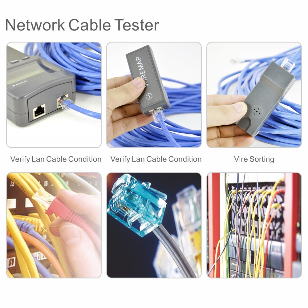 Network Cable Tester RJ45 LAN Phone Length Cable Tester Meter
