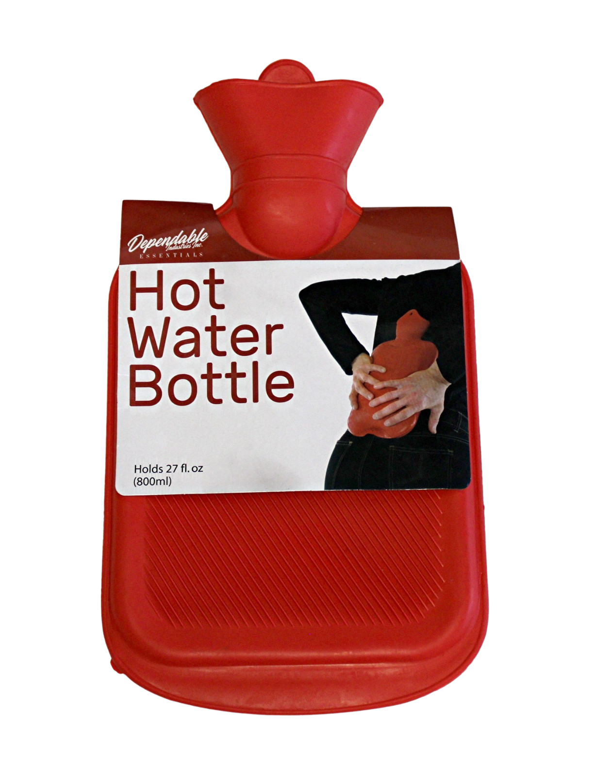 Hot Water Bottle 800ML Natural Rubber BPA Free-Durable Hot Compress 27 FL OZ.