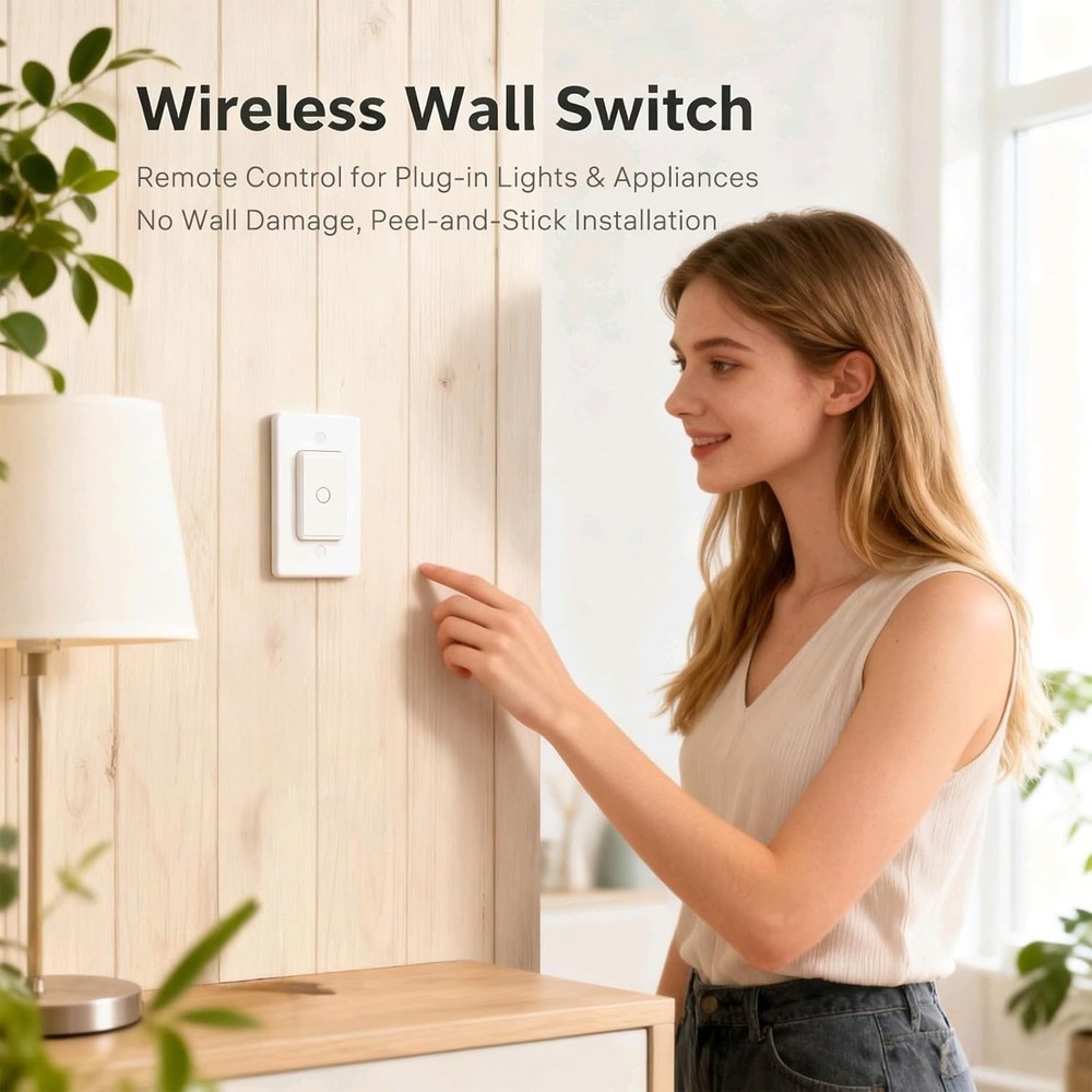 Remote Control Outlet Switch - Wireless, 656ft Range for Lights & Appliances