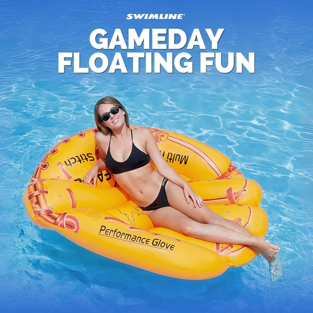 Giant Inflatable Baseball Glove Pool Float , Brown, 62"/50"/16"