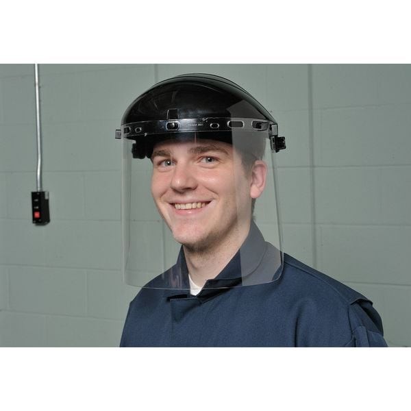 Condor 4Ezc2 Ratchet Faceshield Assembly, Clear Visor, Uncoated, Polycarbonate,
