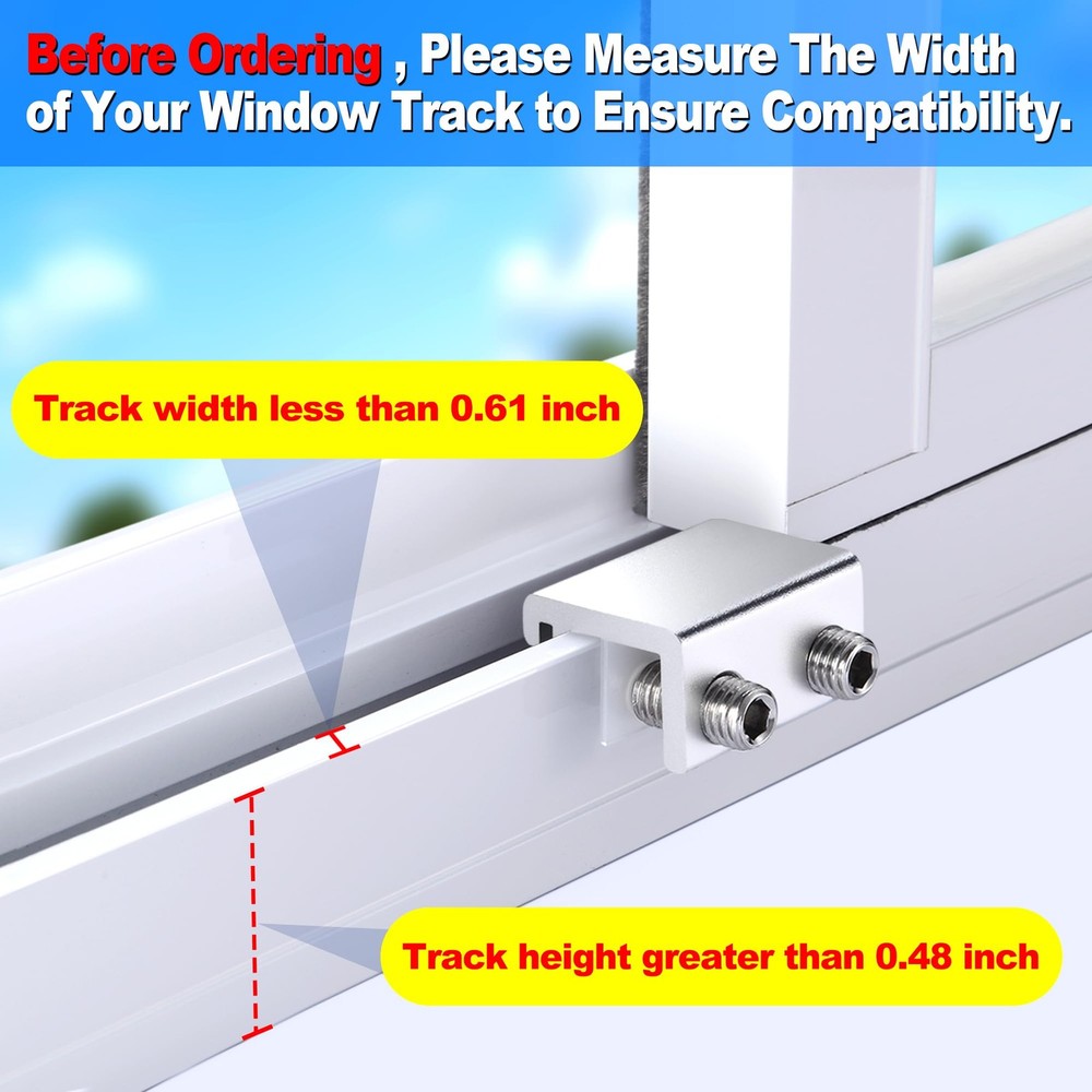 HYIEOU Sliding Window Locks (2 Sets), Secure Lock with Key, Silver