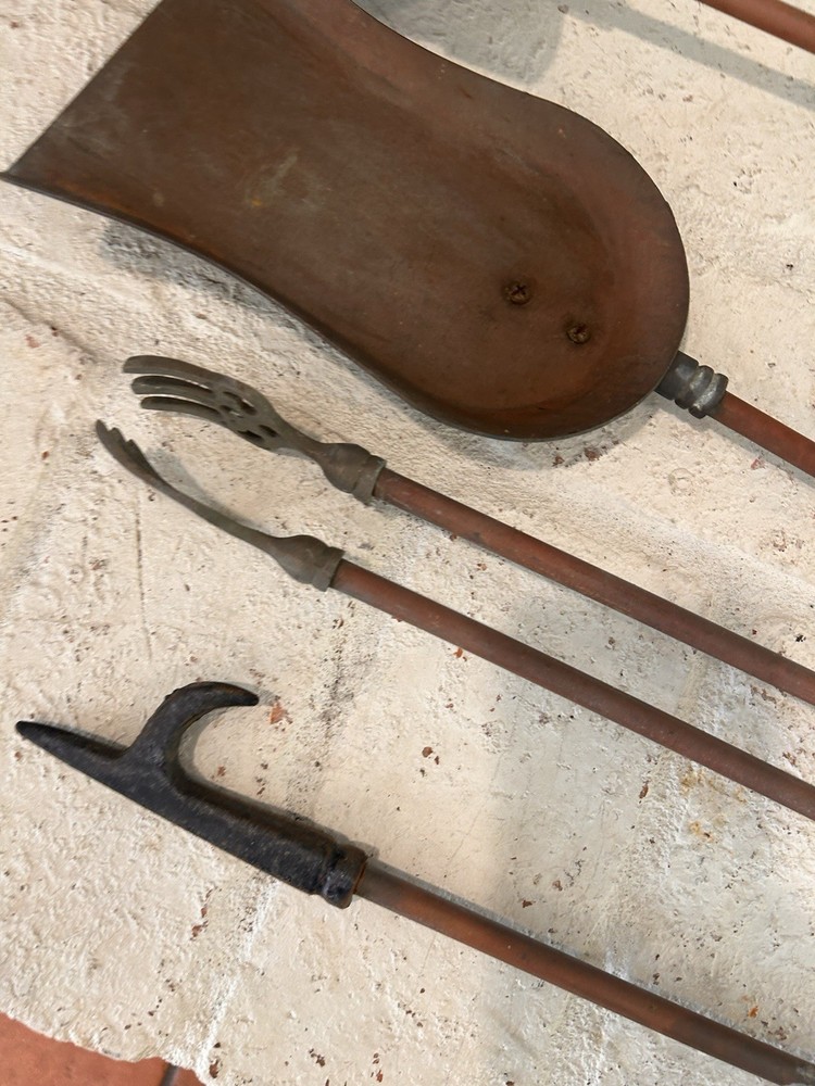 Vintage Equestrian / Horse Head 4pc Fireplace Tool Set