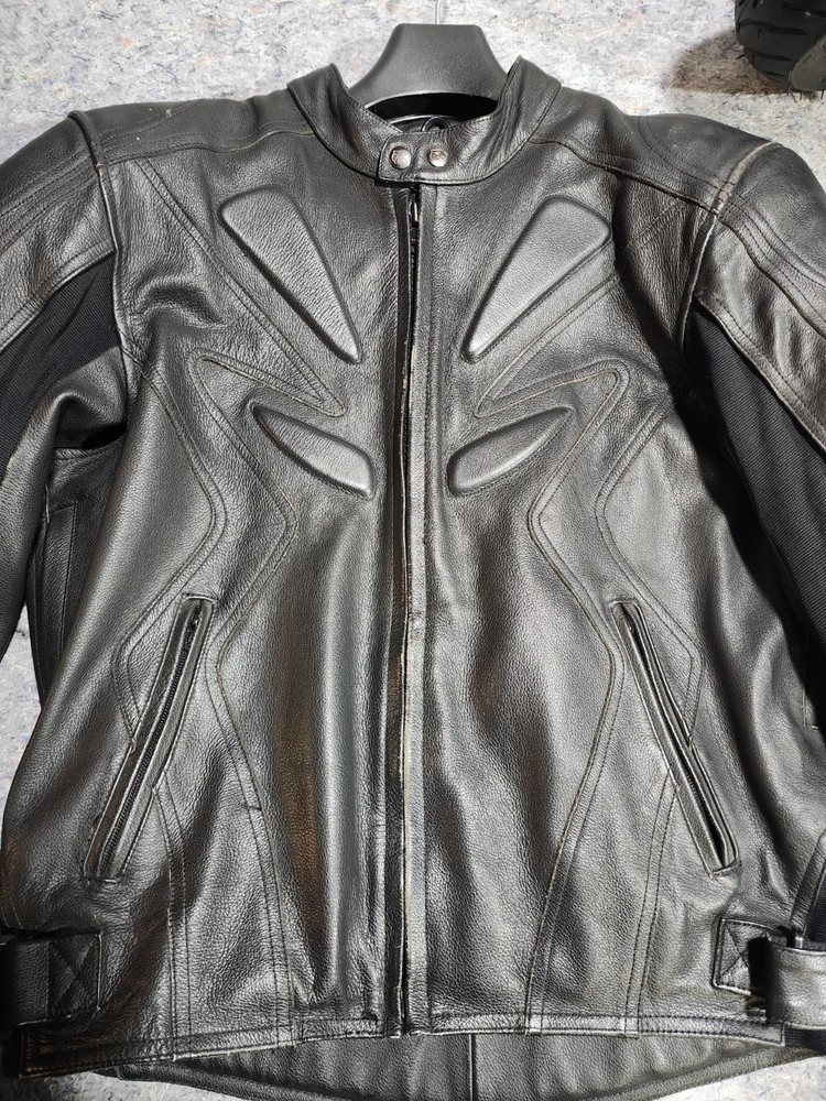 Joe Rocket Mens Leather Jacket Size 44 Used Condition
