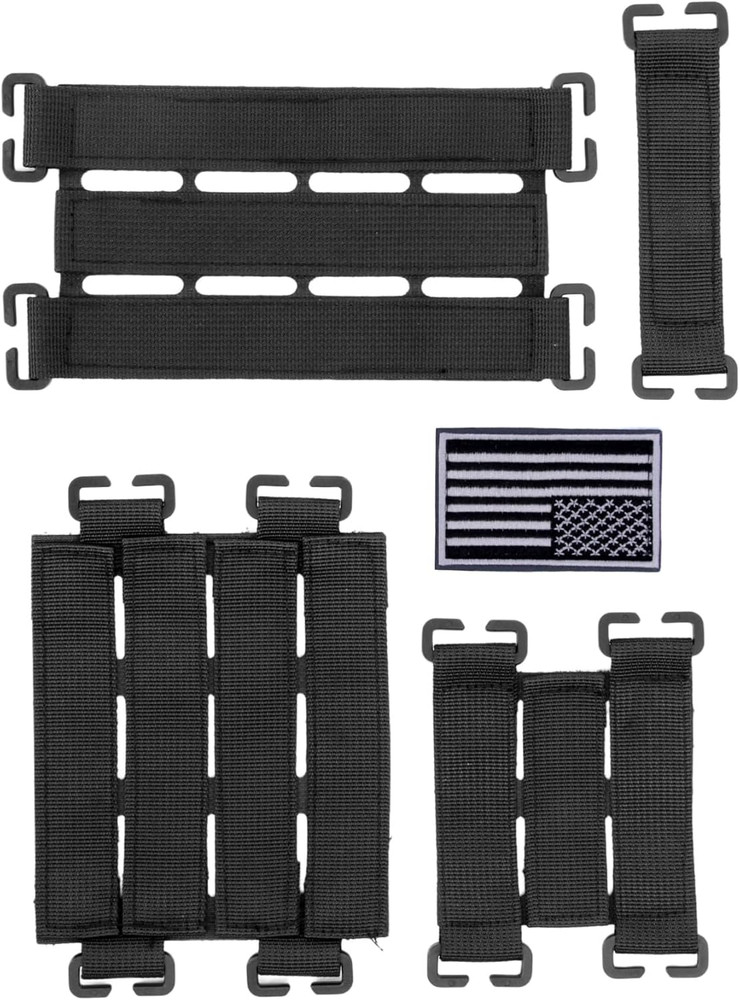 4 Pack Molle Panel with Laser Cutting Loop Molle Patch Display Holder Mini Patch