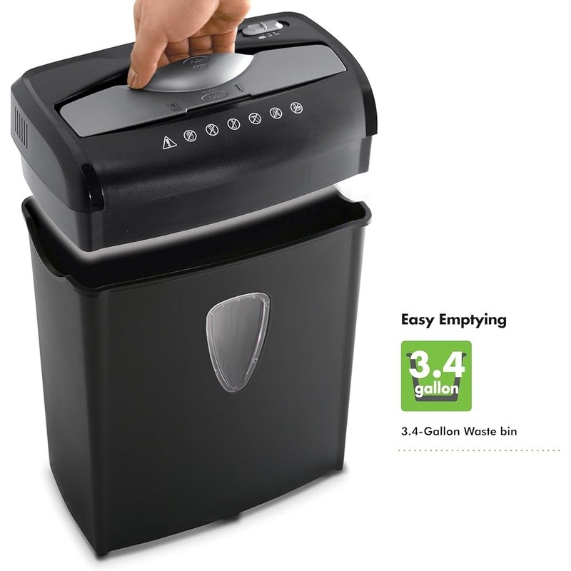 Cross Cut Paper Shredder W/ Safety Power Shut-Off Auto Start Reverse Function US