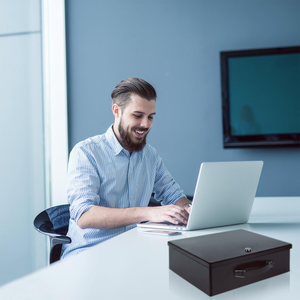 Fireproof Document Box,X Large Fire Resistant Safe Box with Key Lock for Home...