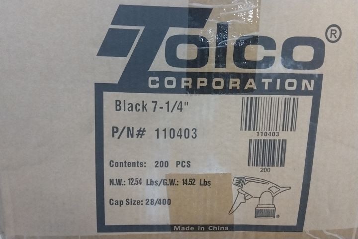 Tolco 110403 200 Pk Black Trigger Sprayer