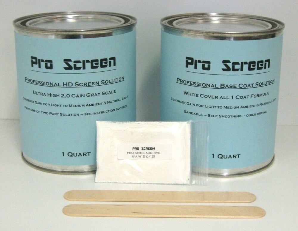 HD Projector / Projection Screen Paint - All in 1 Kit 1080p SOLUTION + BASE COAT