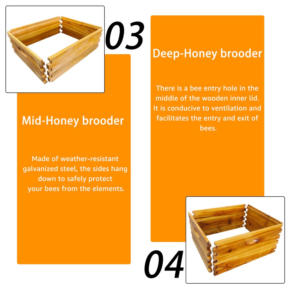 5-layer beehive, including 2 deep and 3 medium hive bodies, upgraded version