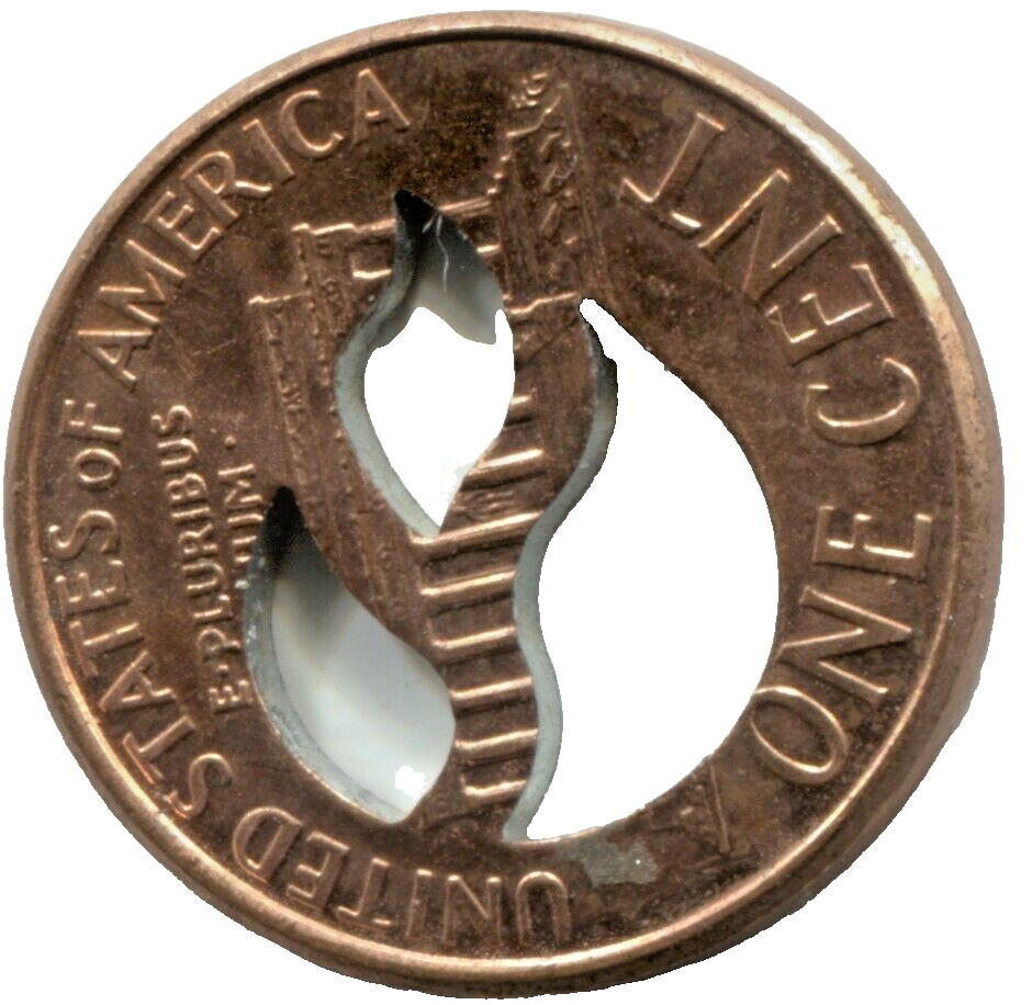 FIRE CUT-OUT LINCOLN CENT - VARIOUS DATES - MH 002