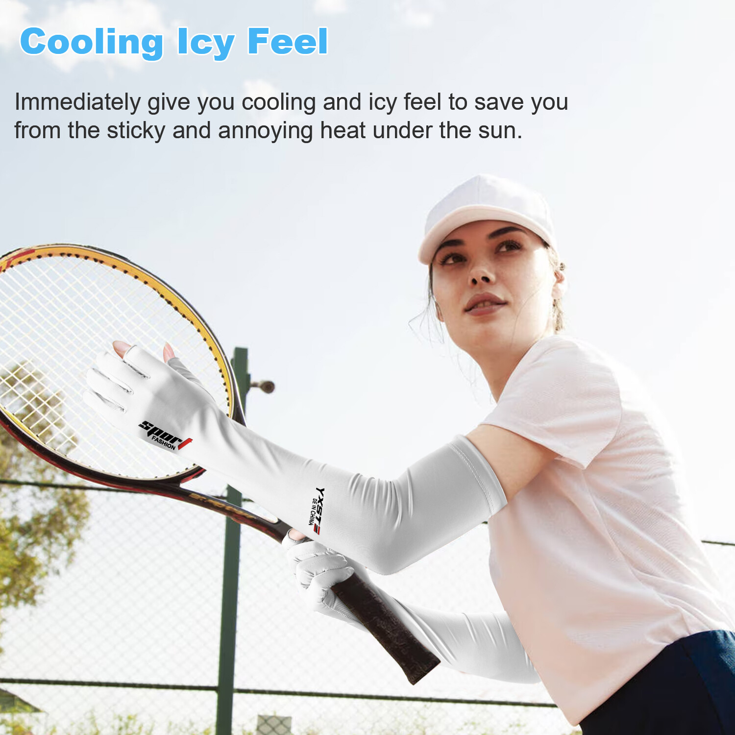 1 Pairs Cooling Arm Sleeves Cover UV Sun Protection Sports Outdoor For Men Women