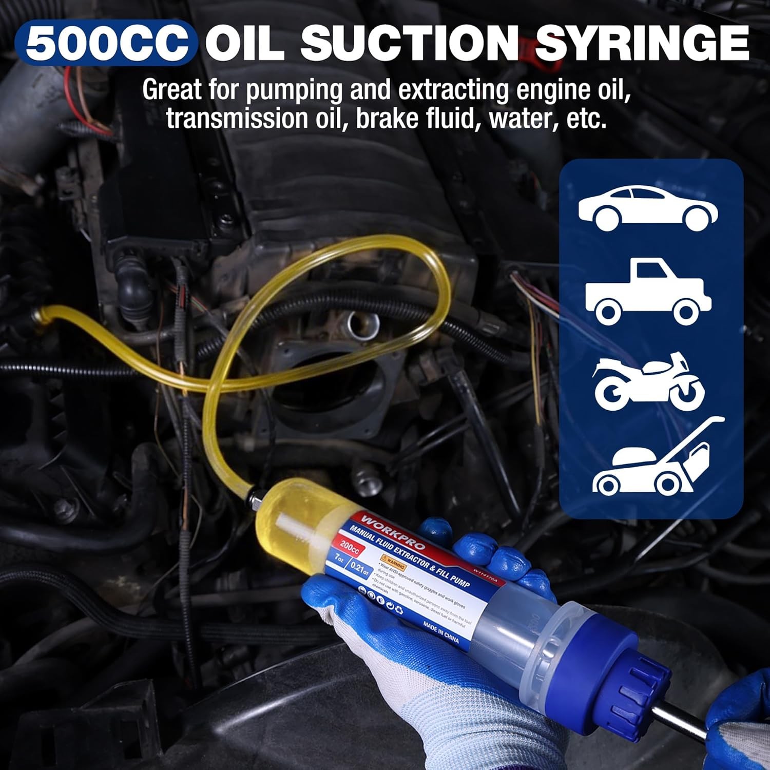 WORKPRO Fluid Extraction Filling Syringe Transfer Pumps Oil Extractor Automotive