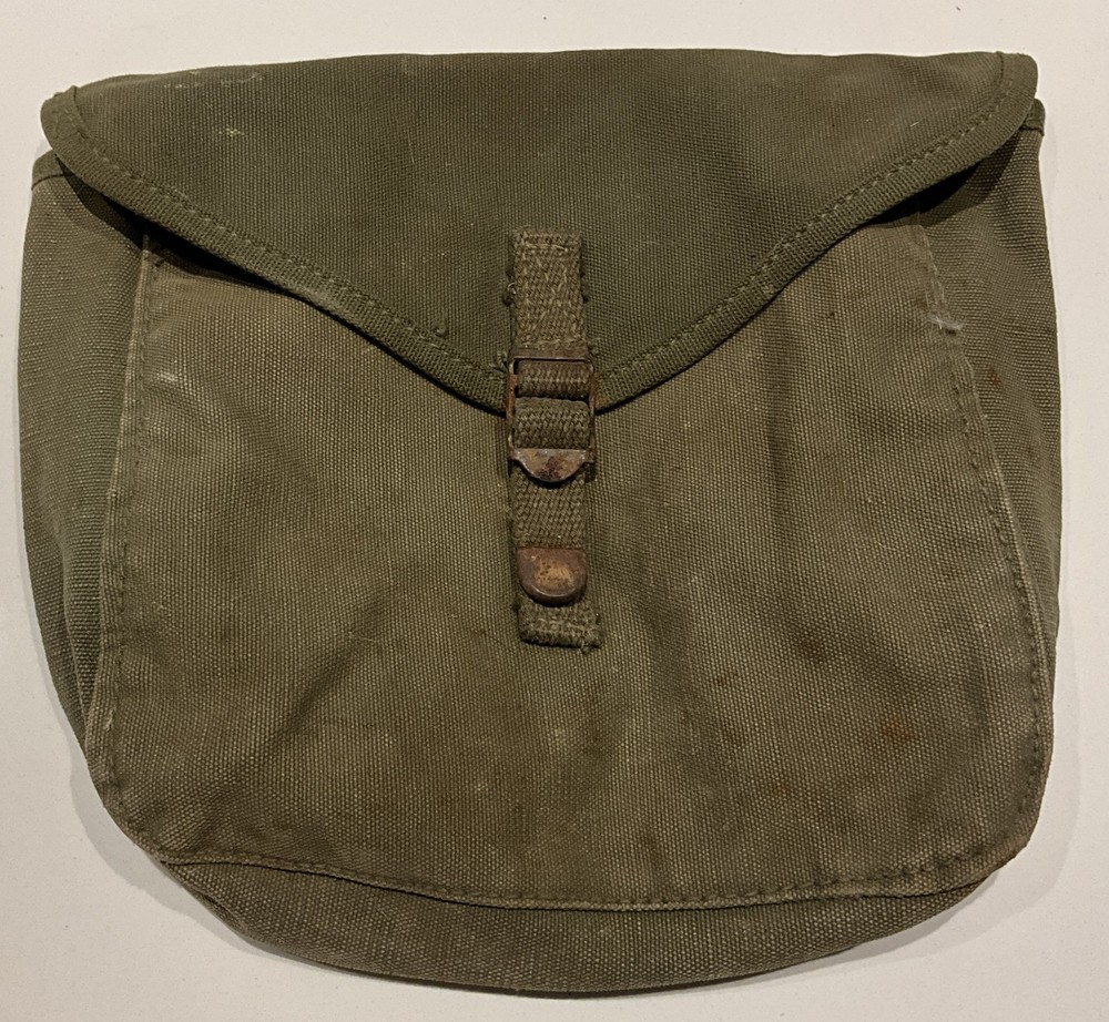 Original WWII U.S. MESS KIT & UTENSILS HAVERSACK CARRIER BAG
