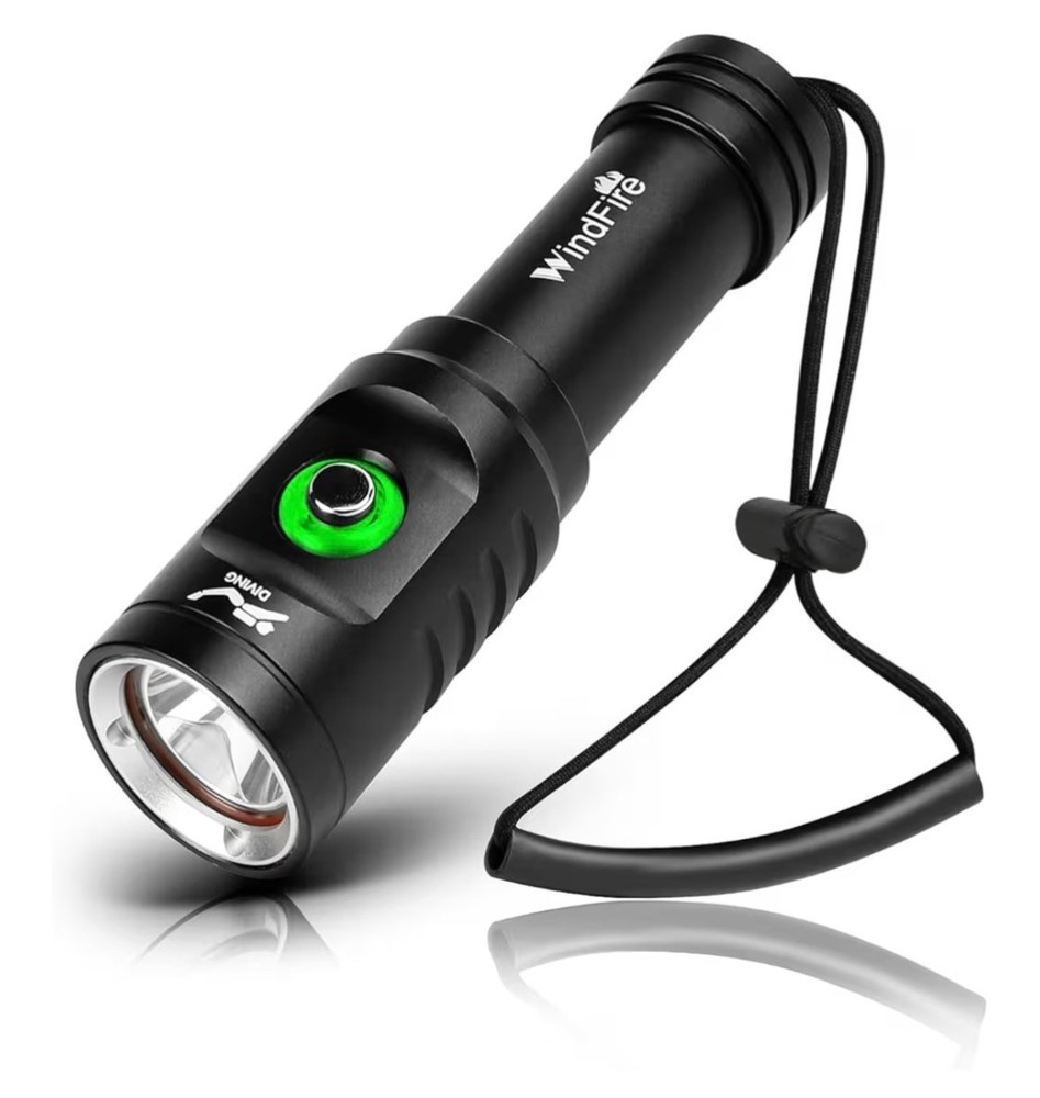 Dive Light Scuba Diving Flashlight, Super Bright Rechargeable Waterproof Torch w