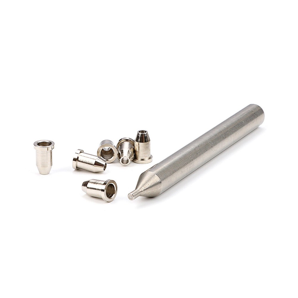 Chrome 6Pcs Guitar Through Body String Ferrules Install Tool for Electric Guitar