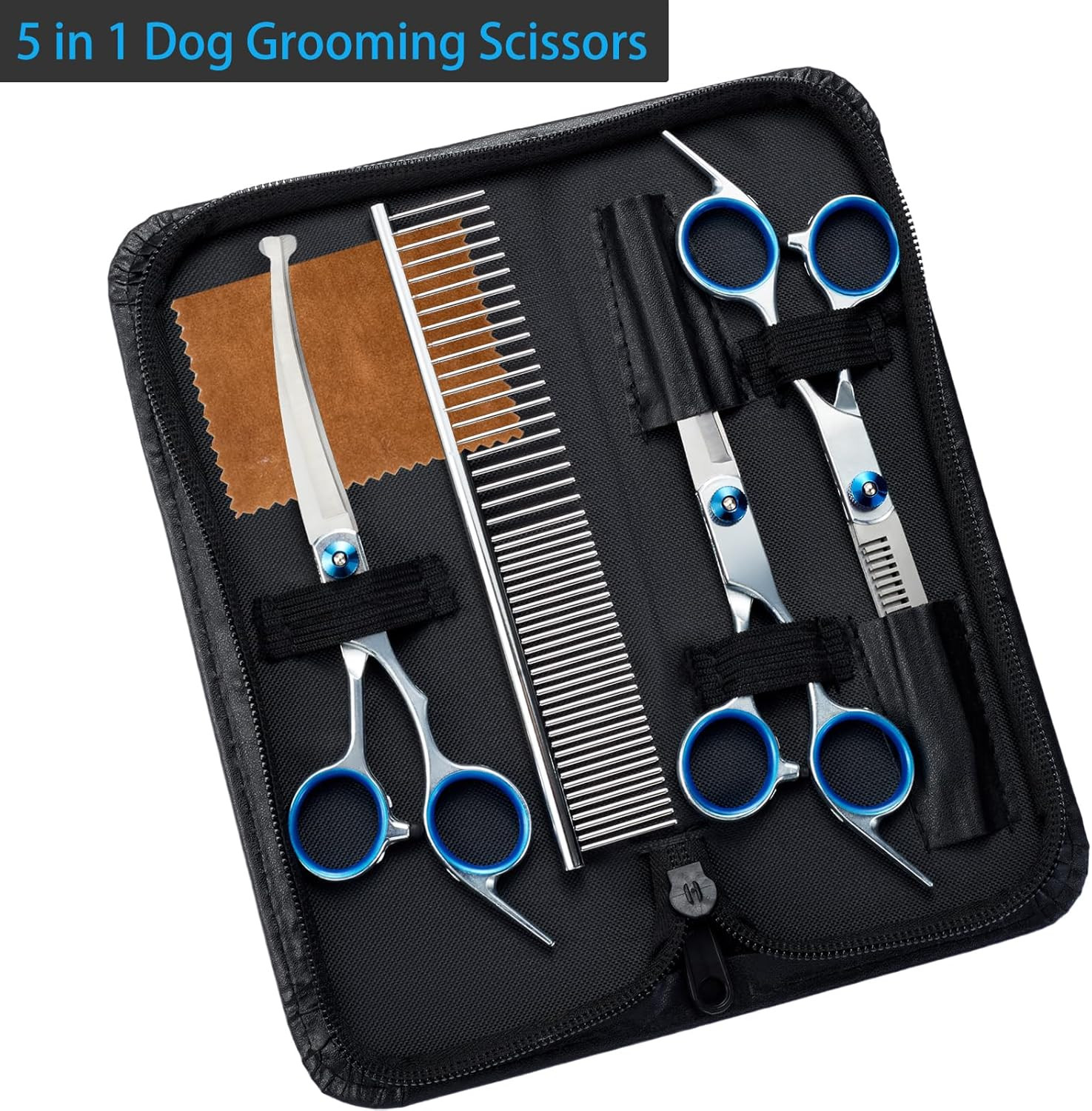 5 in 1 Premium Dog Grooming Scissors, Professional Dog Scissors for Grooming