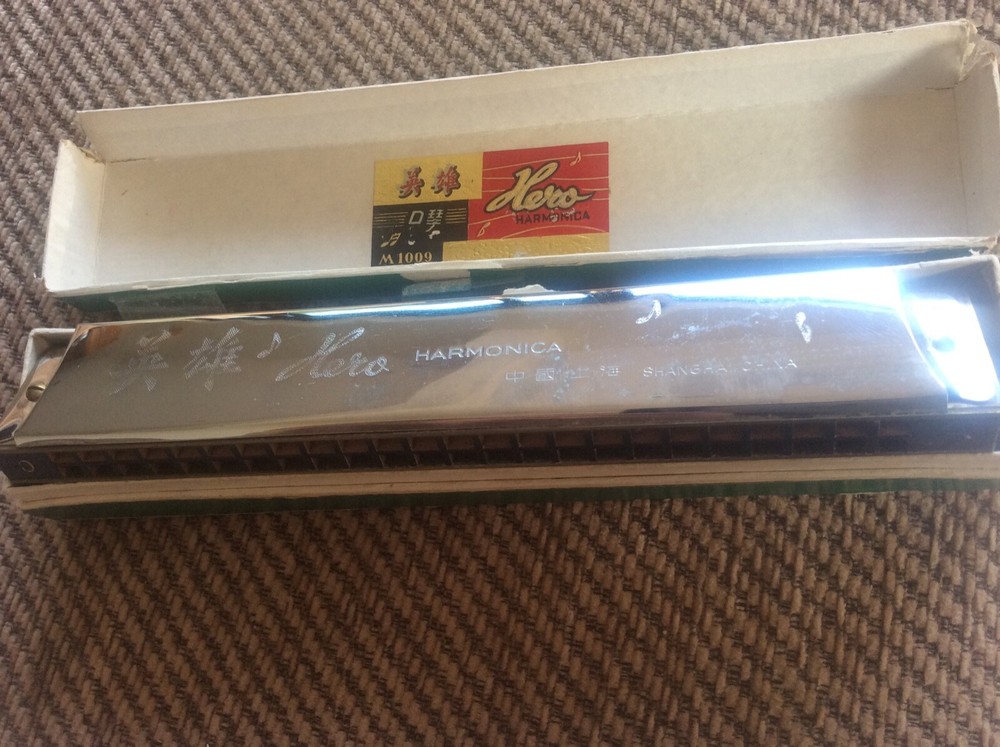 Vintage Hero Chromatic Harmonica 24 Hole with Box M1009