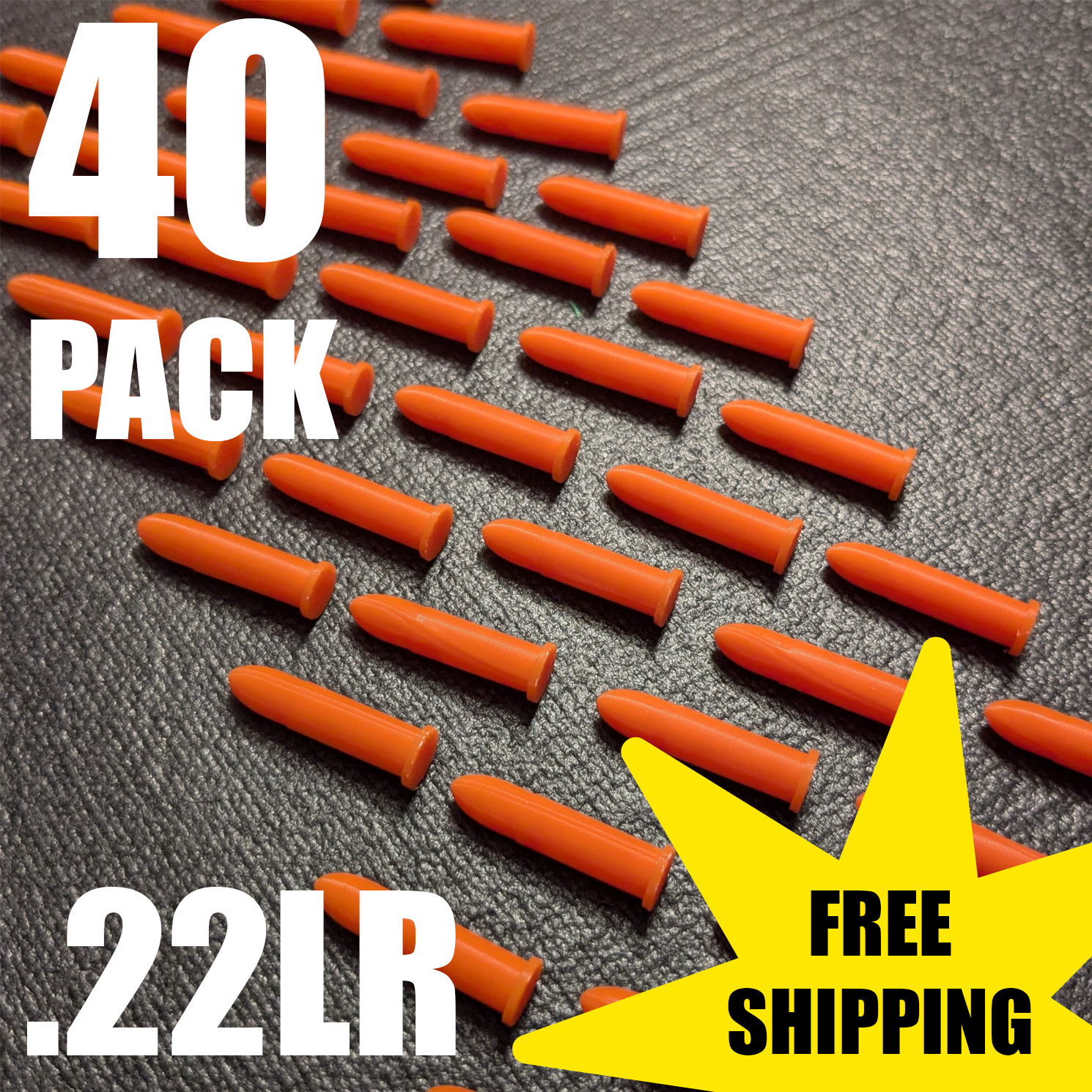 22LR 22 LR SNAP CAPS (40pk) ORANGE Dry Fire Safety Training Rimfire Rounds *USA
