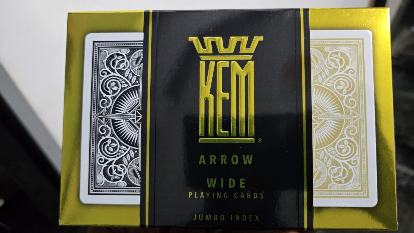 KEM POKER CARDS BLACK AND GOLD JUMBO