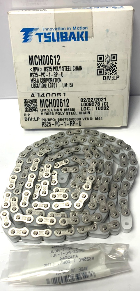 Tsubaki RS25-PC-1 Roller Chain New