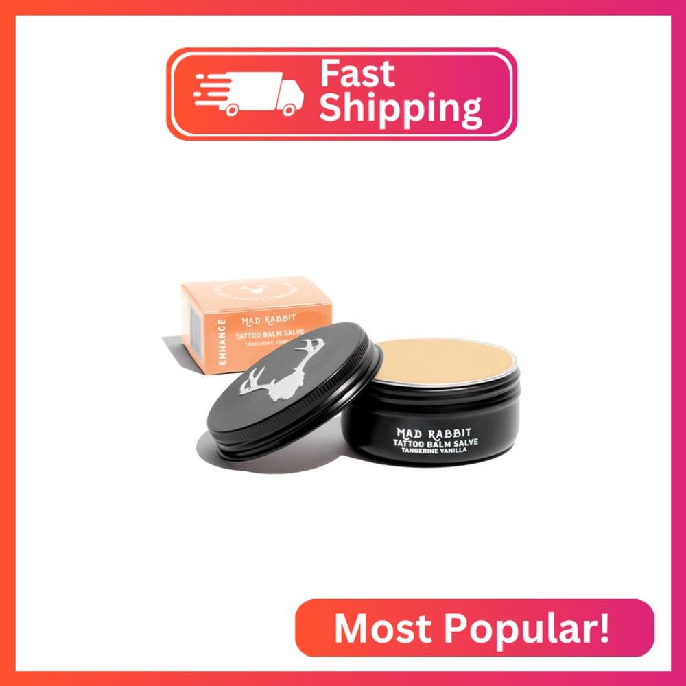 Mad Rabbit Tangerine & Vanilla Balm Salve - Tattoo Balm & Aftercare Cream, Color