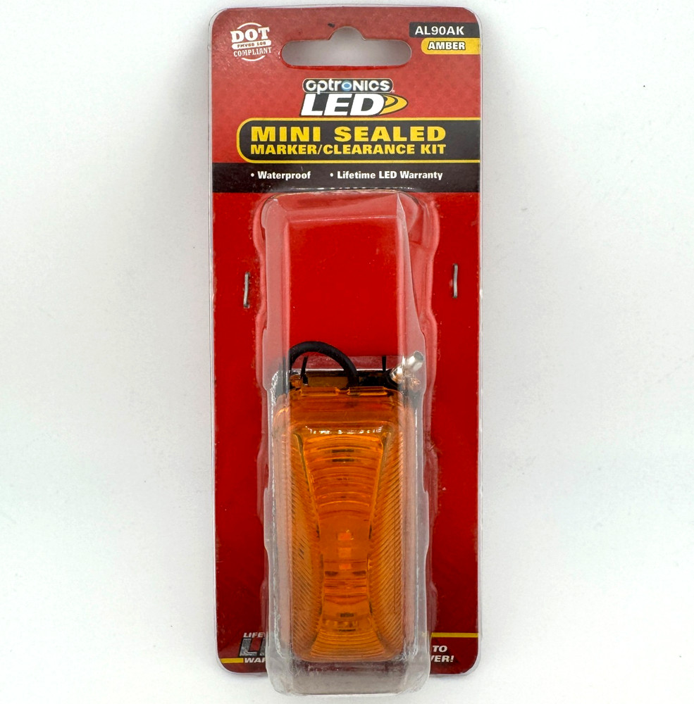 AL90 Series Yellow Rectangular Snap-in Mount LED Clearance Marker Lights -2 Pack