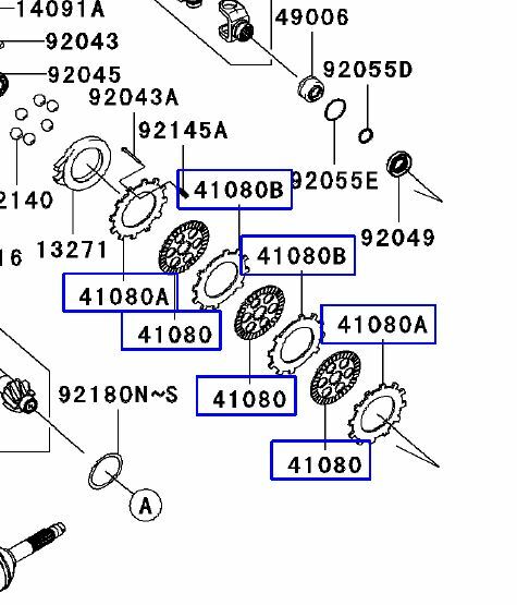 Kawasaki Teryx 750 / 800 - Rear Brake Disk Complete Set Replacement Kit