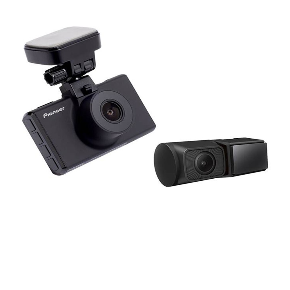 Pioneer Bundle 6.8" Bluetooth Receiver w/ Front/Rear Security Dash Cam 3" Screen
