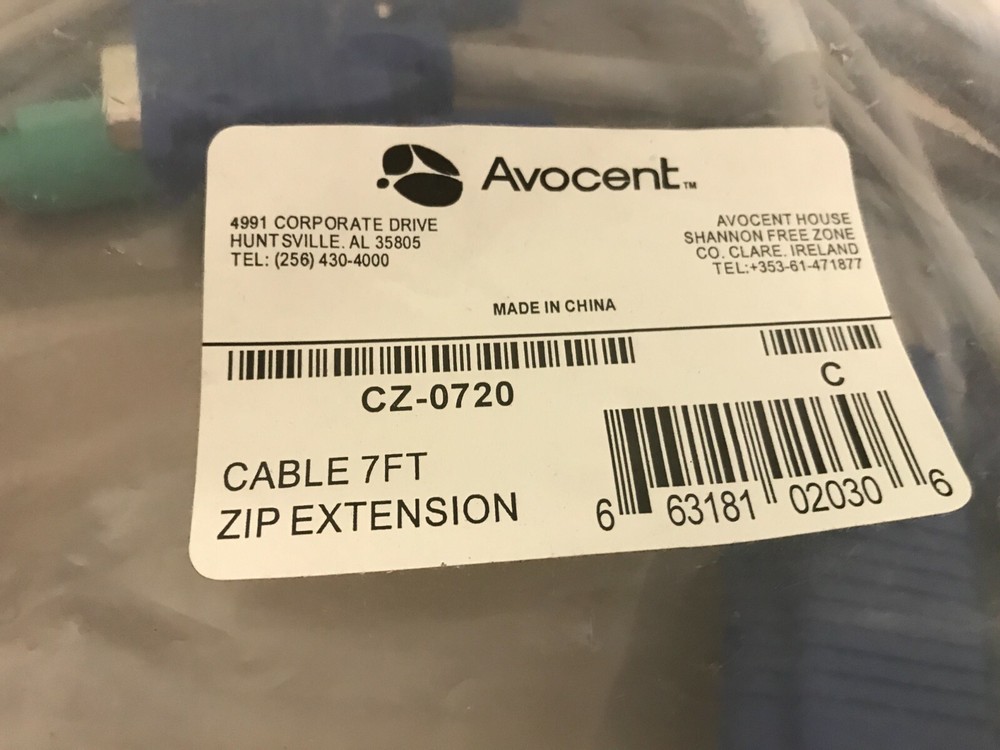 NEW Avocent 7' KVM Console Extension Cable, CZ-0720