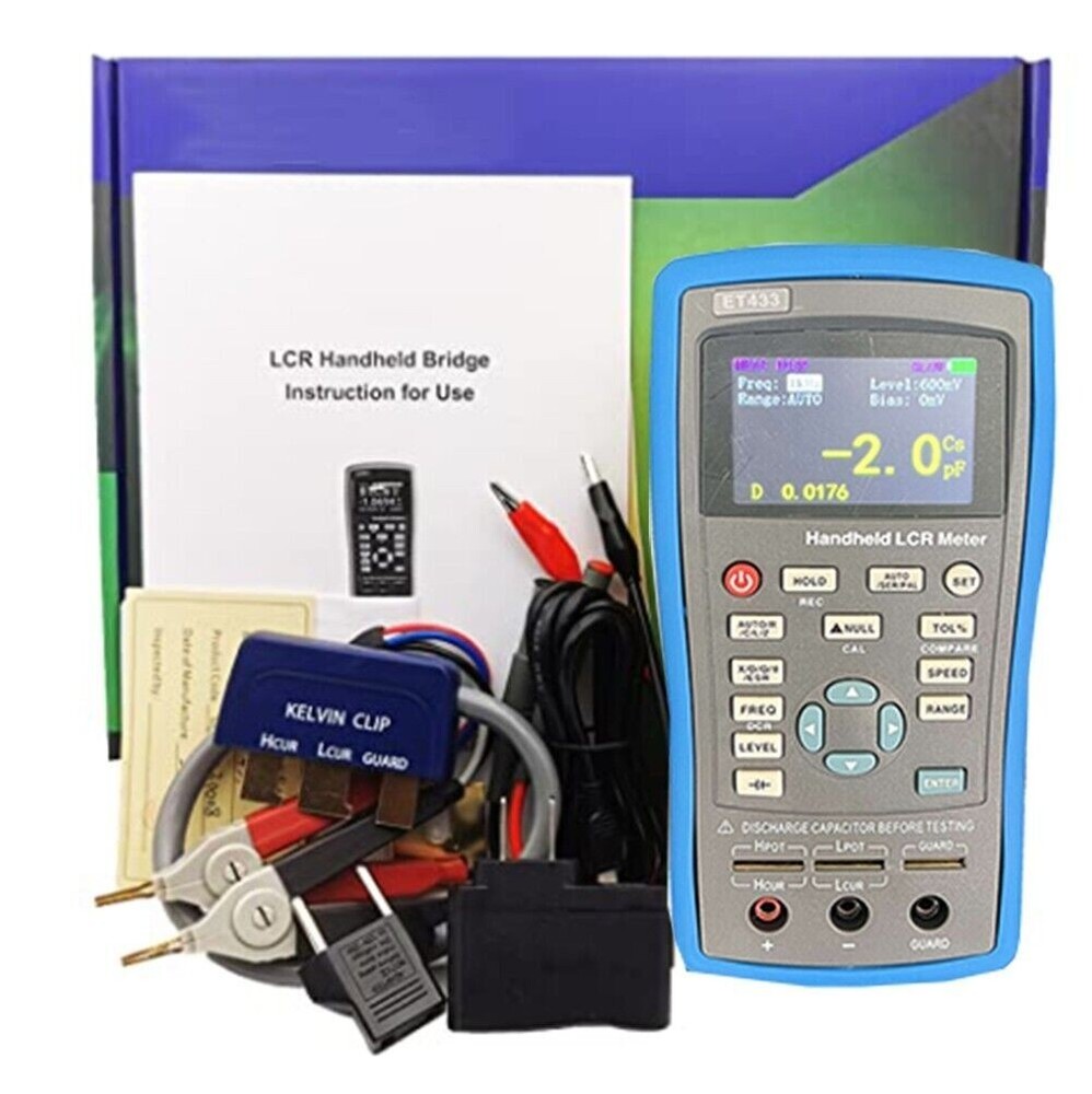 Handheld LCR Meter Digital Bridge with DCR Electrolytic Capacitor Function