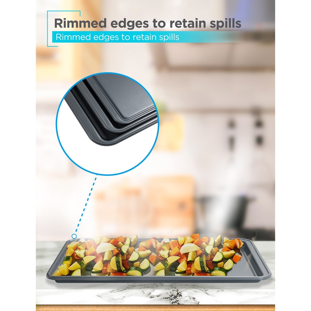 3-Piece Carbon Steel Baking Sheet Set