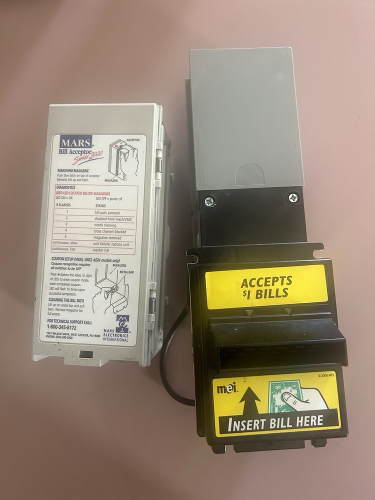 Mars VN 2512 U2 MDB BILL ACCEPTOR BILL, VALIDATOR $1 & $5 *COMPLETELY REBUILT*